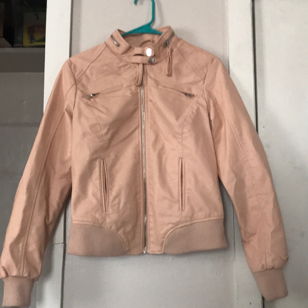 Pink “leather” jacket